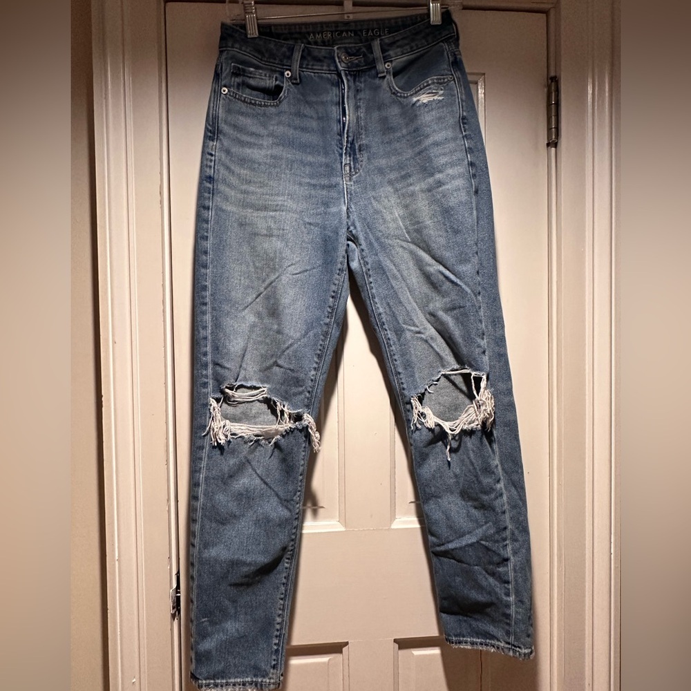 American Eagle Distressed Mom Jeans